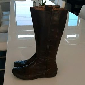 Palladium chocolate brown leather boots size 10